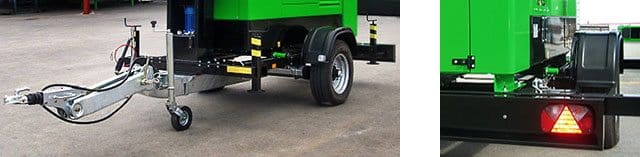 para poder ser enganchado y remolcado el grupo electrógeno