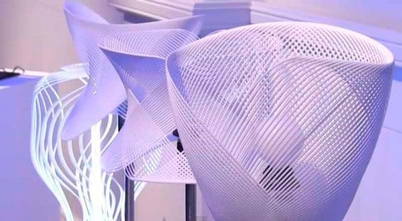 Lámparas hechas con la tecnología de impresión 3D (3D Printshow Londres 2012).