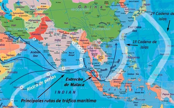 El gas de esquisto y la neoestrategia de EE.UU. (segunda parte) 2 Fig. 4.- Áreas de interés para la politica comercial marítima de la RPC.