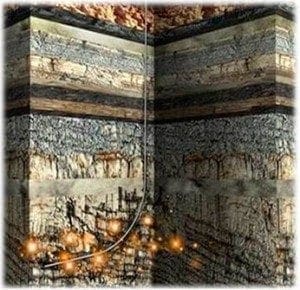 Fig. 2.- El shale gas se encuentra incrustado en la roca a grandes profundidades.