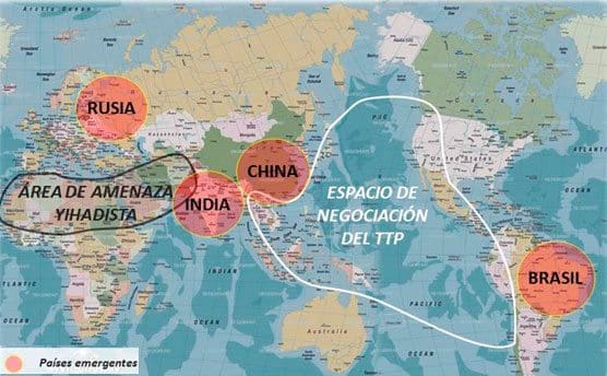El gas de esquisto y la neoestrategia de EE.UU. (segunda parte) 4 Fig. 6.- Posibles zonas de interés de inteligencia (ZII).
