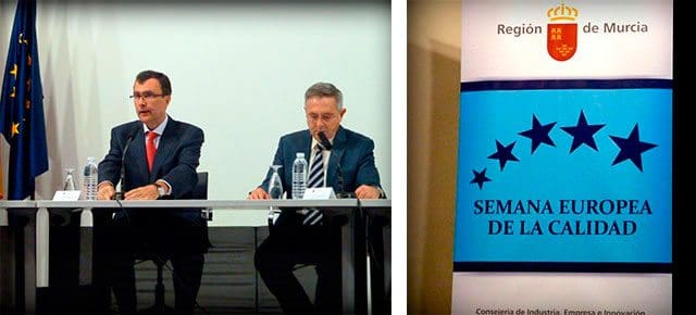 el consejero de Industria, Empresa e Investigación, José Ballesta Germán, y el director general de Industria, Energía y Minas, Pedro Jiménez Mompeán