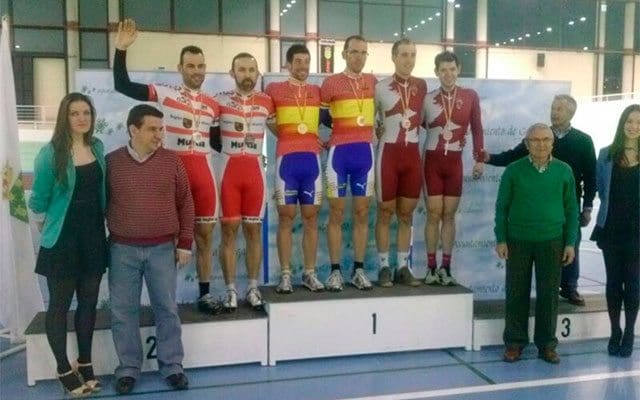 Our Team Appears on the Podium Again 1 The winners of the Spanish Track Championship 2014. (Image: Murcia Regional Cycling Federation).