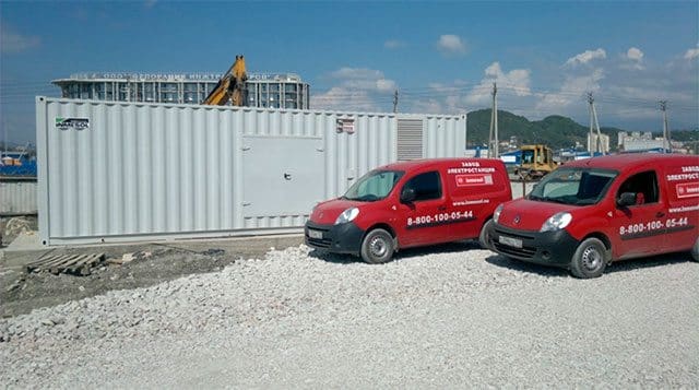 1400 kVA generator sets during the construction phase.