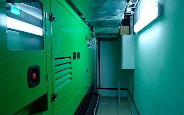 Grupo electrógeno de 275 Kva, de Inmesol, instalado en uno de los centros de datos.