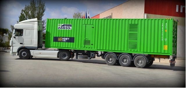 Transporte en contenedores de los Grupos Electrógenos INMESOL