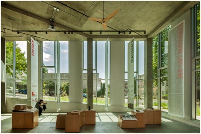 The lobby of the Bullitt Centre.