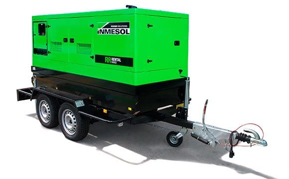 Groupe électrogène de la gamme Rental sur une remorque (kit mobile) à grande vitesse