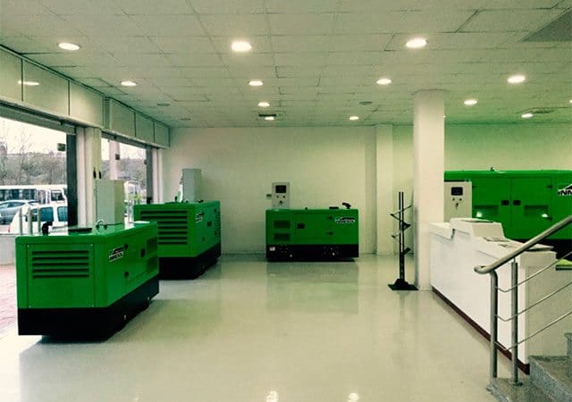 Inmesol generator sets on display in the new Sarl Obi showroom