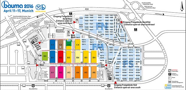Plano de la Feria Bauma 2016