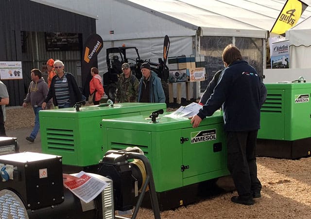Several Inmesol gensets being displayed at the National Agricultural Fieldays