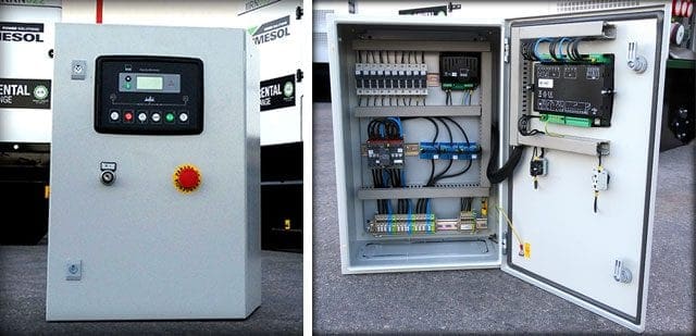 Nueva programación que permite el funcionamiento alternativo de dos grupos electrógenos 3 Cuadro con conmutación y centralita DSE334 que será conectado a los dos generadores