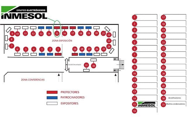 Plano de ubicación: zona de exposición y zona de conferencias