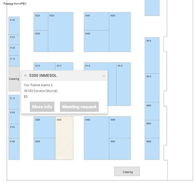 Emplacement du stand d'INMESOL au centre RAI d'Amsterdam au IRE 2017