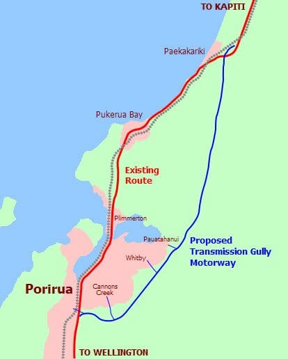 Infographic of the Gully highway path