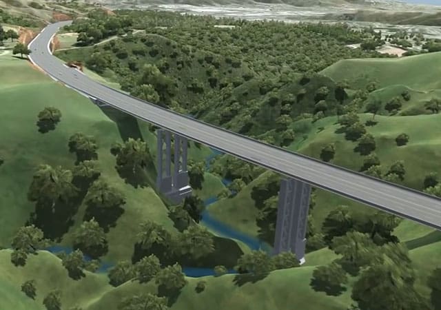 Infographic of the bridge section of the future Gully highway