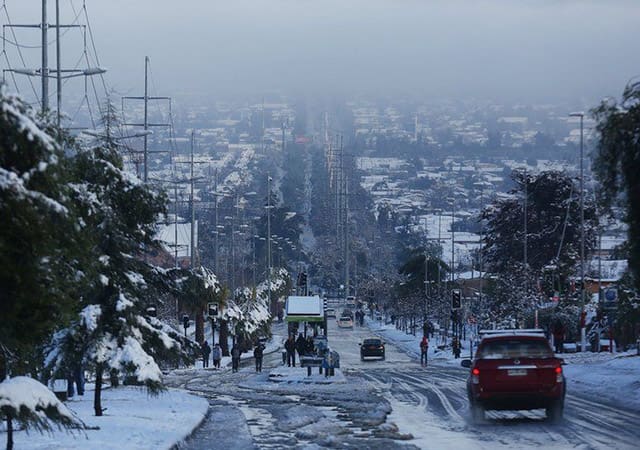 Santiago city covered in snow. - Image: EPA