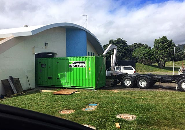 INMESOL Generator Set at a Sewage Pumping Station in NEW ZEALAND 1 Genset model IT-1115 being placed at the pumping station facility