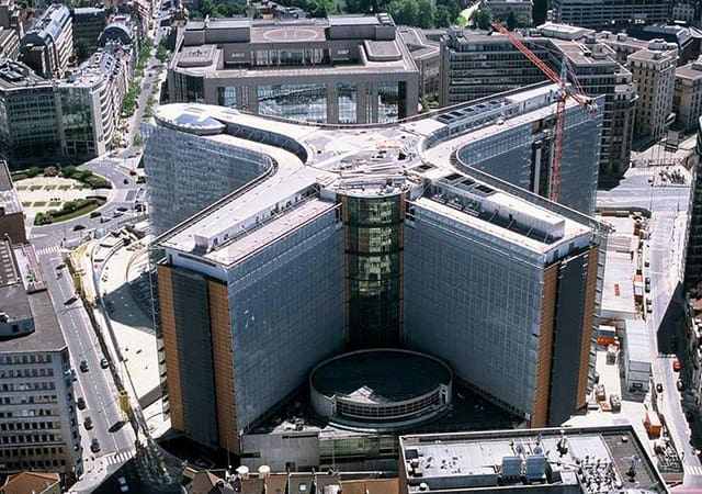 Image copyrighted to the European Union. Berlaymont building aerial view