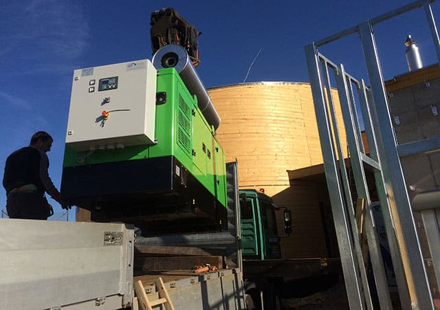 INMESOL generator set model II-066 arriving to be installed next to the Water Tower